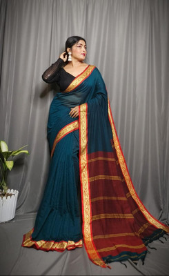 UR Affection Self Design Handloom Pure Cotton Saree(Multicolor)