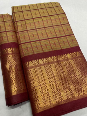 JMDF Solid/Plain, Embellished Daily Wear Georgette Saree(Maroon)