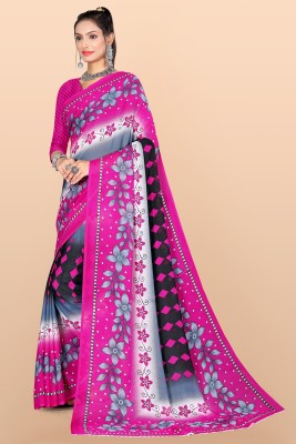 Leelavati Polka Print Bollywood Georgette Saree(Multicolor)