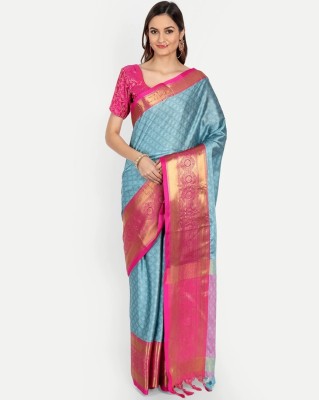 Miswa Woven Kanjivaram Jute Silk, Cotton Silk Saree(Red)