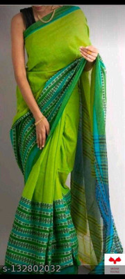 ADDRIKA SAREE GHOR Self Design Tant Pure Cotton Saree(Light Green)
