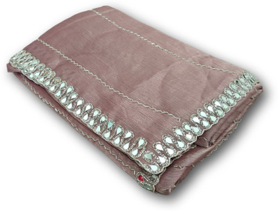 SAVEJ TRADER Embellished, Self Design Assam Silk Jimmy choo Saree(Pink)