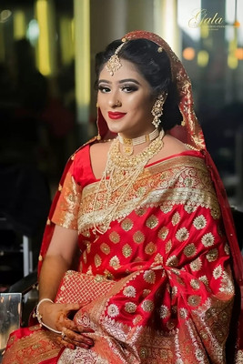 HouseOfCommon Printed Banarasi Pure Silk Saree(Red)