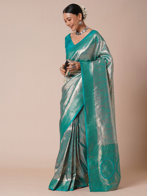 ANOUK Woven Kanjivaram Silk Blend Saree(Blue)