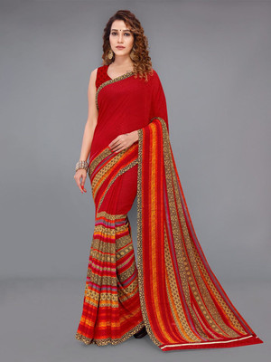 Moda Rapido Printed Daily Wear Georgette Saree(Red)