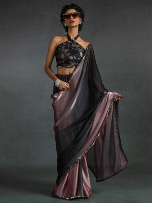 Divastri Embellished Bollywood Satin Saree(Multicolor)