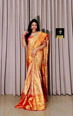 GATISHVAM TEXTILE Woven Banarasi Art Silk Saree(Orange)