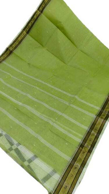 SOHAM SAREE GHAR Woven Saree with Attached Blouse Cotton Blend Saree(Light Green)