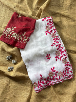 SHARDHA FASHION Woven, Embroidered Banarasi Organza, Georgette Saree(Magenta, Yellow, White, Black, Green)