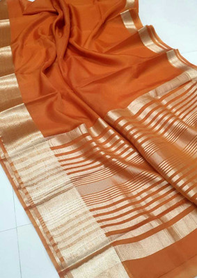 Suto Printed, Floral Print Bandhani Linen Saree(Mustard)