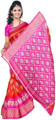 Moda Rapido Self Design Bollywood Art Silk Saree(Orange)