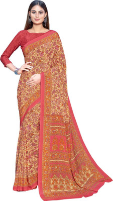 Vimla Printed Daily Wear Crepe Saree(Pink)