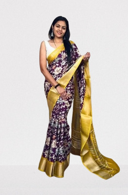 AA ONE ENTERPRISE Self Design Bollywood Cotton Blend Saree(Purple)