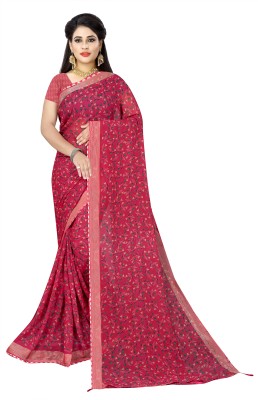 jalajdesigner Printed Bollywood Viscose Rayon Saree(Pink)