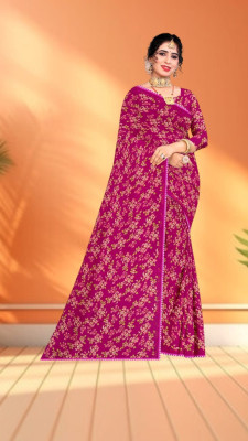 TTRY Floral Print Bollywood Lycra Blend Saree(Multicolor)