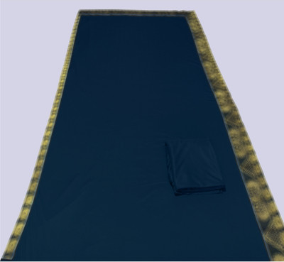 FabDaisy Solid/Plain Banarasi Lycra Blend, Chiffon Saree(Dark Blue)