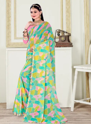 Salco Printed Bollywood Georgette Saree(Multicolor)