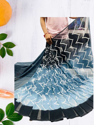 HouseOfCommon Ombre Bollywood Georgette Saree(Grey)