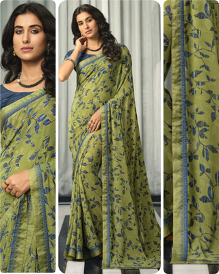 V And V Shop Printed Daily Wear Georgette Saree(Multicolor)