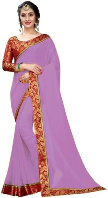 Flip The Style Printed Bollywood Georgette Saree(Purple)