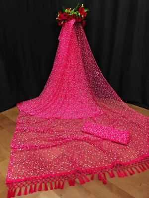 CHITRA FASHION Printed Bollywood Net Saree(Multicolor)