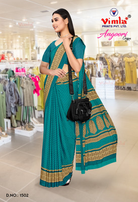 Vimla Printed Daily Wear Crepe Saree(Light Blue)