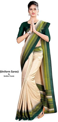 SimSim Trendz Printed, Self Design Daily Wear Polyester Saree(Beige)