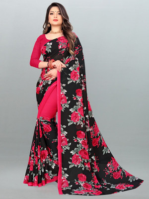 Moda Rapido Printed Daily Wear Georgette Saree(Red)