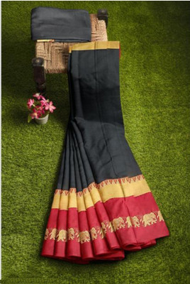 MORTAL TEXTILE R Animal Print Assam Silk Cotton Silk Saree(Magenta)