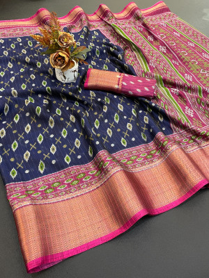 Aika Digital Print Daily Wear Art Silk Saree(Dark Blue)