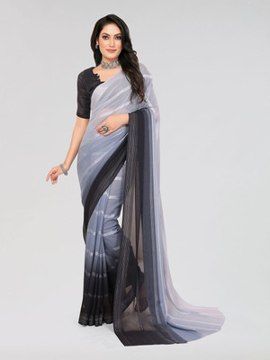 Moda Rapido Dyed Daily Wear Satin Saree(Grey)