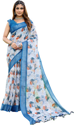 Priyashi Printed Mysore Cotton Silk Saree(Multicolor)