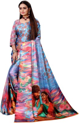 Kedar NX Digital Print Bollywood Crepe Saree(Multicolor)