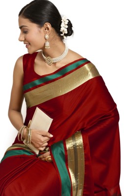 Akhilam Woven Bollywood Art Silk Saree(Maroon)