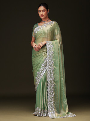 Sareemall Embellished Bollywood Chiffon Saree(Light Green)