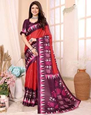 Anmi Self Design Bollywood Art Silk Saree(Red)