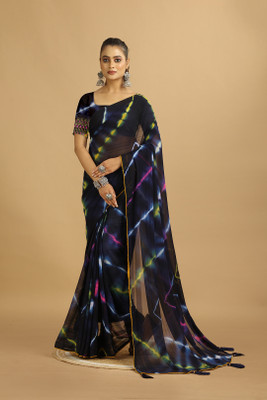 AVM SILK MILLS Dyed Bollywood Georgette Saree(Multicolor)