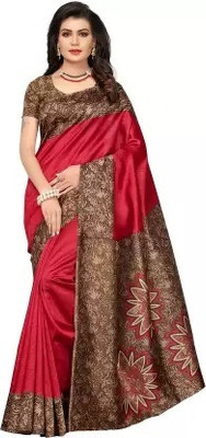 Saadhvi Printed Kanjivaram Art Silk Saree(Red)
