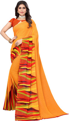YASHIKA Printed Daily Wear Georgette Saree(Yellow)