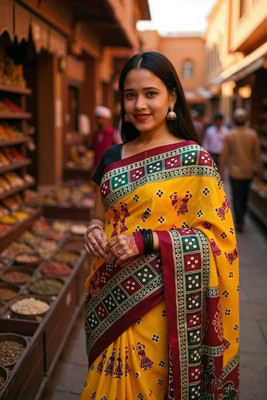 kalyani nx Printed Sambalpuri Pure Cotton Saree(Multicolor)