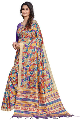 ANOUK Printed Daily Wear Silk Blend Saree(Multicolor)