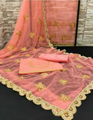 Radheradhey Embroidered Bollywood Net Saree(Orange)