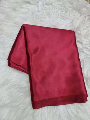 Aruna Sarees Solid/Plain Bollywood Pure Silk, Satin Saree(Maroon)