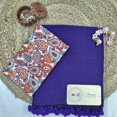 aangmi Paisley Handloom Khadi Saree(Multicolor)