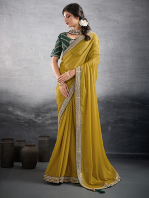 ANOUK Embellished Bollywood Georgette Saree(Light Green)