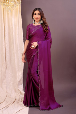 Suali Embellished Bollywood Georgette Saree(Purple)