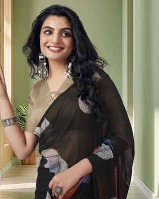 Jayu Dyed Bollywood Georgette Saree(Black)