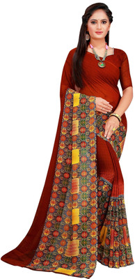 Saadhvi Printed Bollywood Georgette Saree(Maroon)