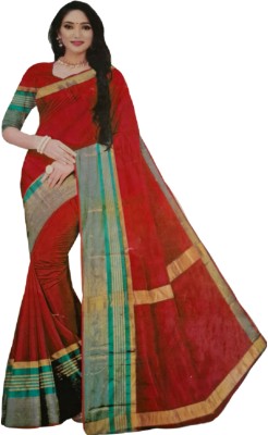 RADHIKAA FASHIONS Printed Banarasi Silk Blend Saree(Red)