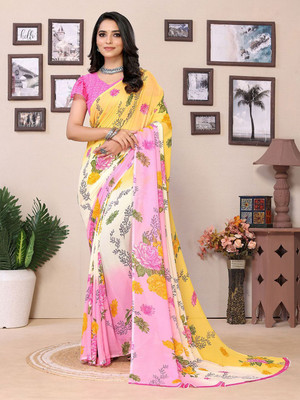 Moda Rapido Printed Daily Wear Georgette Saree(Multicolor)